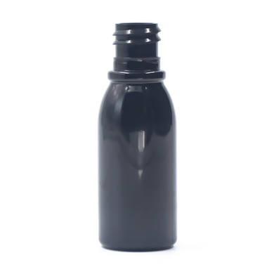 Frasco PET Cilíndrico 30ml 18/415 Preto - (10 UNI S/ TAMPA)