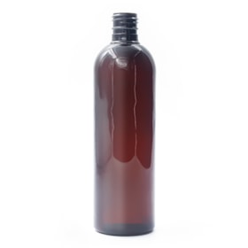 Frasco PET Cilíndrico 365ml 24/415 (26g) Âmbar Escuro - (10 UNI S/ TAMPA)