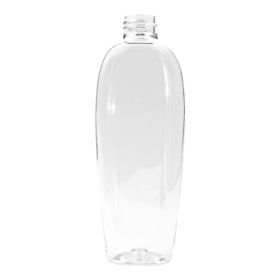 Frasco PET Oval 300ml 28/410 Cristal - (10 UNI S/ TAMPA)