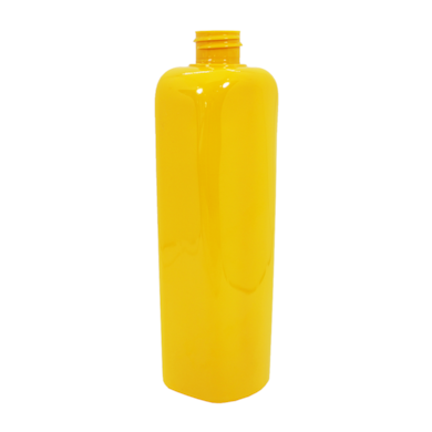 Frasco PET Quadrado  500ml 28/410 Amarelo Fechado - (10 UNI S/ TAMPA)