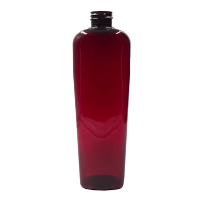 Frasco PET Quadrado 500ml 28/410 Vermelho Transparente - (10 UNI S/ TAMPA)