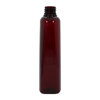 Frasco PET Quadrado 500ml 28/410 Vermelho Transparente - (10 UNI S/ TAMPA)