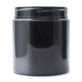 Pote PET Cilíndrico 500ml R87 Preto - (10 UNI S/ TAMPA)