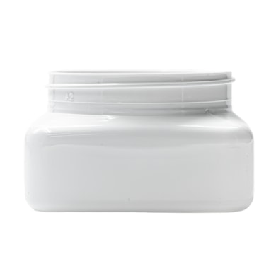 Pote PET Quadrado 120ml 63/400 Branco - (10 UNI S/ TAMPA)