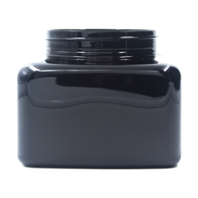 Pote PET Quadrado 300ml 63/400 Preto - (10 UNI S/ TAMPA)